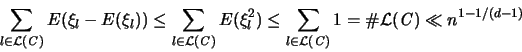 \begin{displaymath}
\sum_{l \in {\mathcal L}({\mathbf{\mathit C}})}{\huge E}(\...
...\char93  {\mathcal L}({\mathbf{\mathit C}}) \ll n^{1-1/(d-1)}
\end{displaymath}
