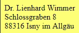 Dr. Lienhard Wimmer Isny Deutschland